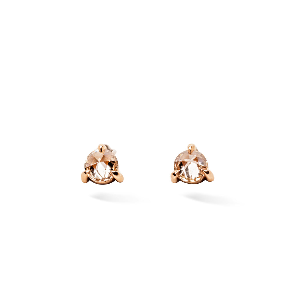 3-prong Talon Set Diamond Studs rose gold
