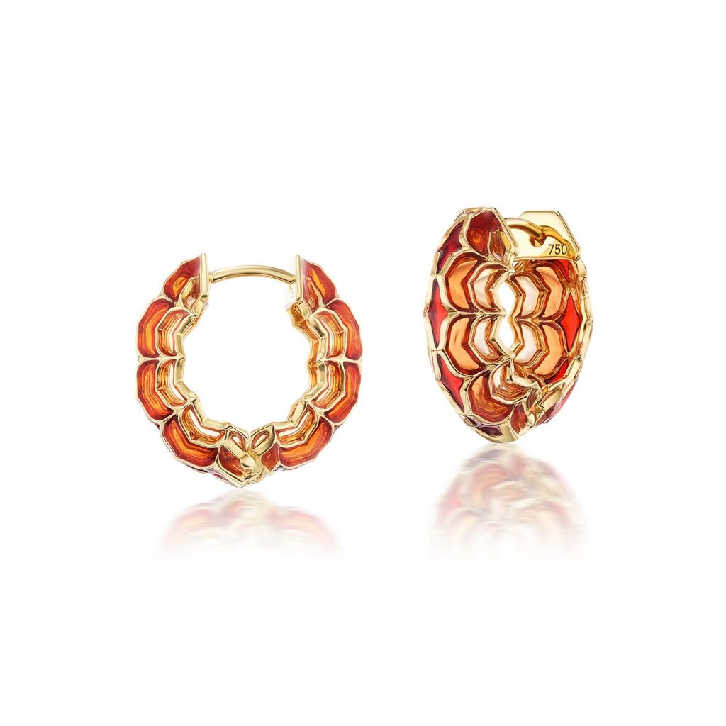 orange and gold earrings