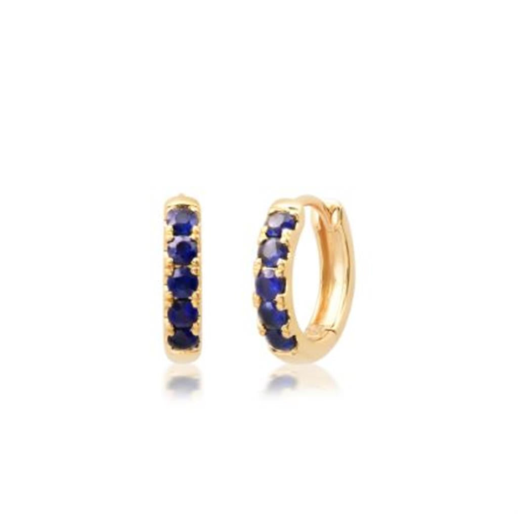 small sapphire gold huggies