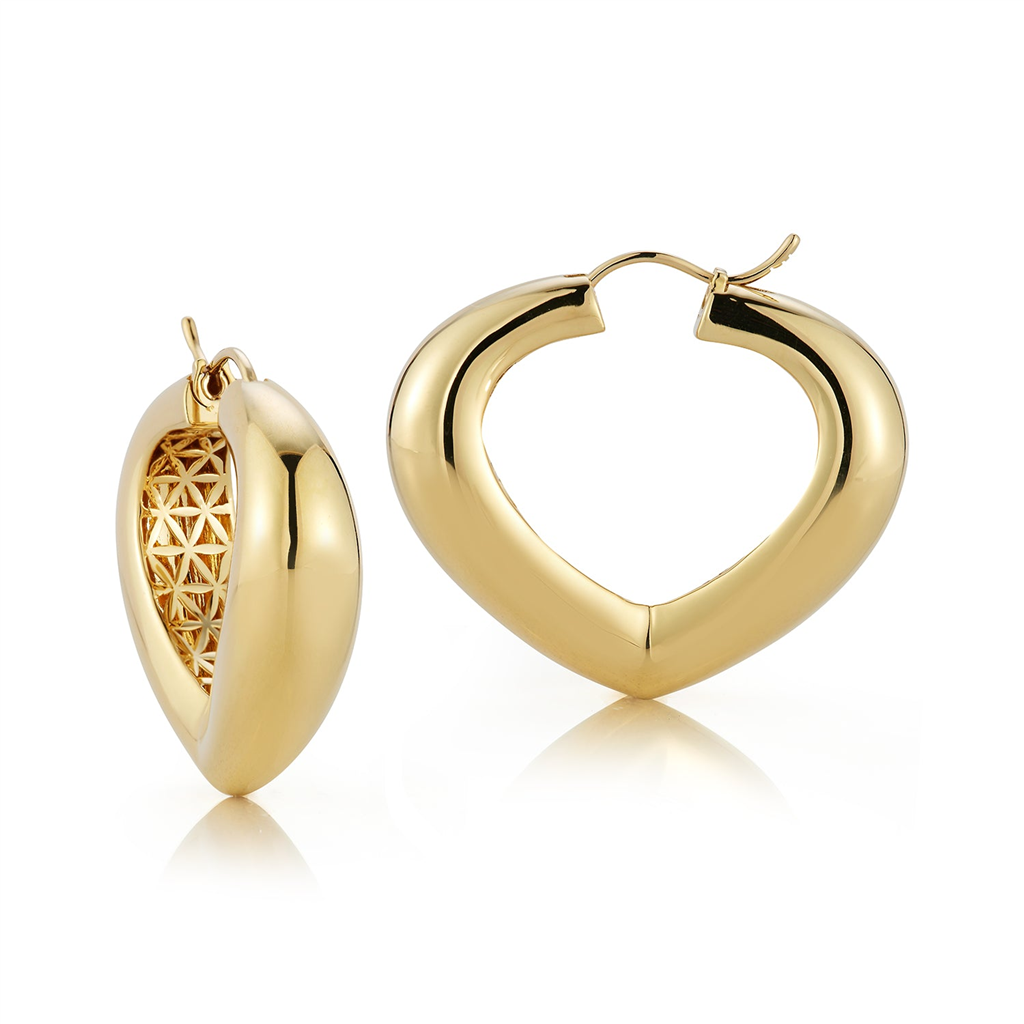 Gold Large Bubble Shield Hoops