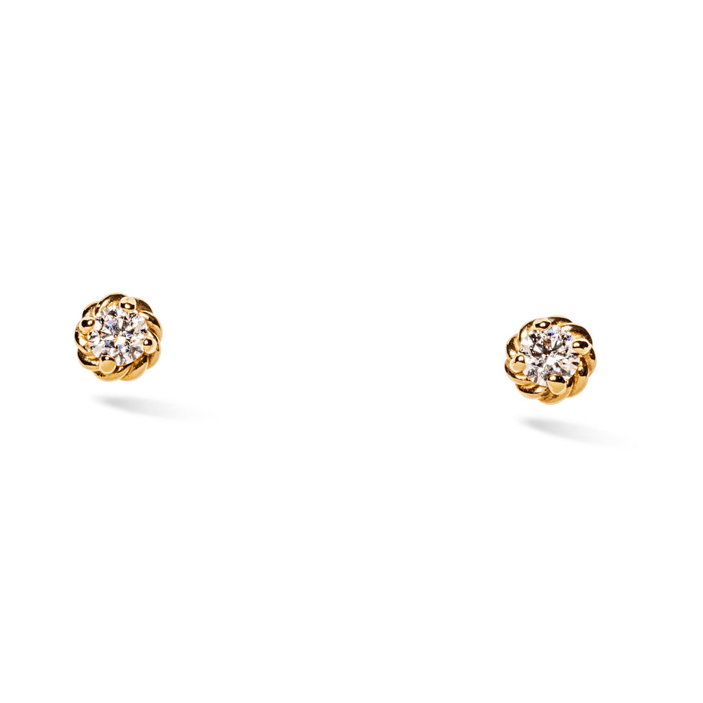 Braided Bezel Diamond Studs
