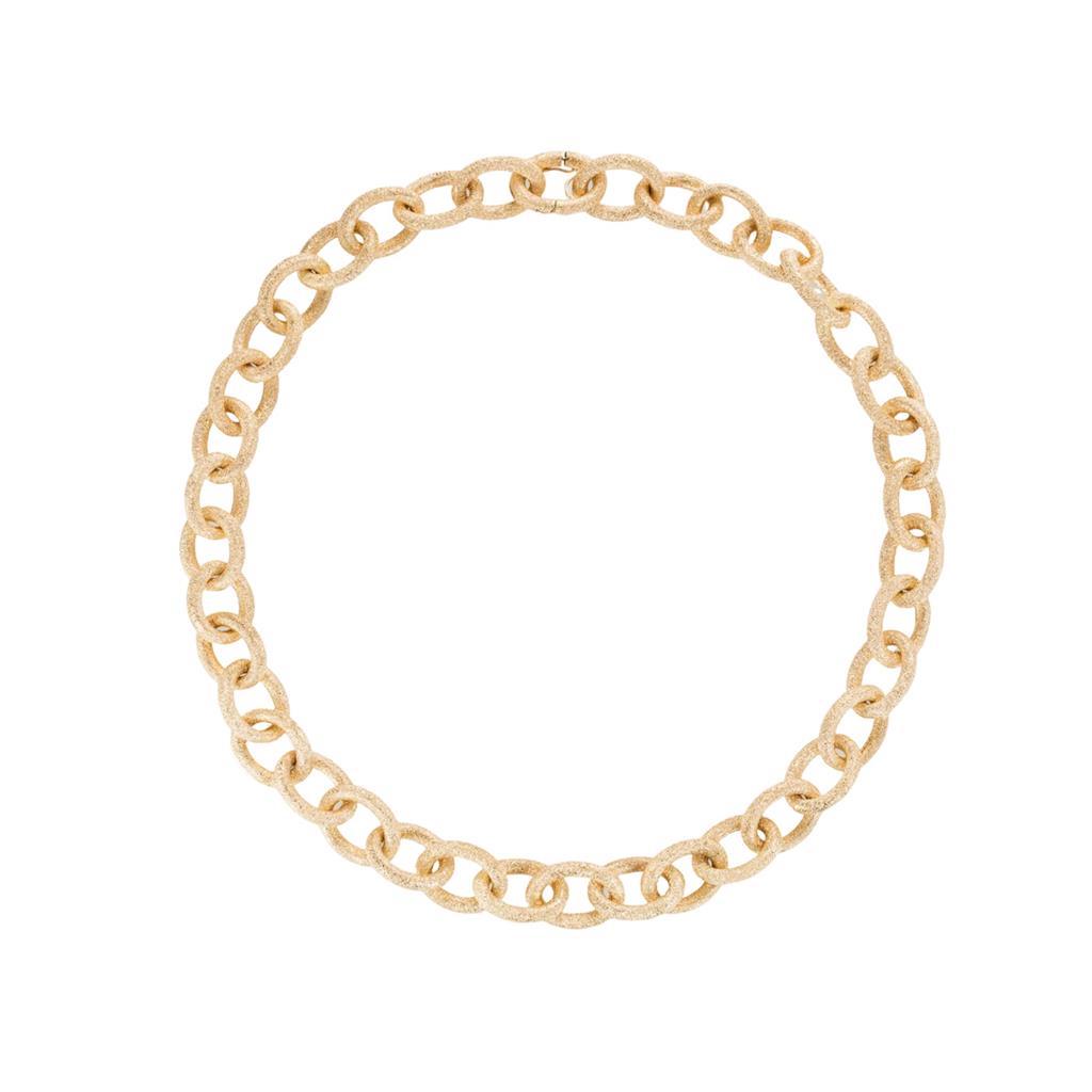 Florentine finish gold large chain link necklace