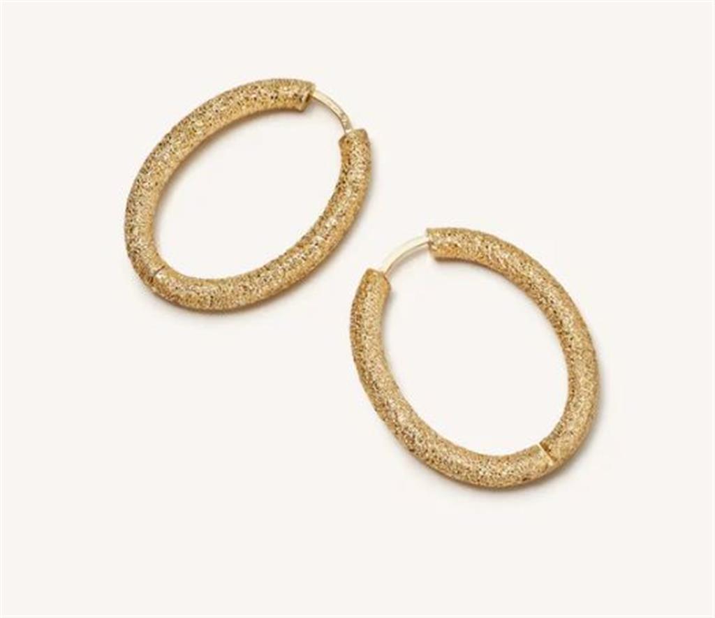 FLorentine finish oval gold hoop earrings