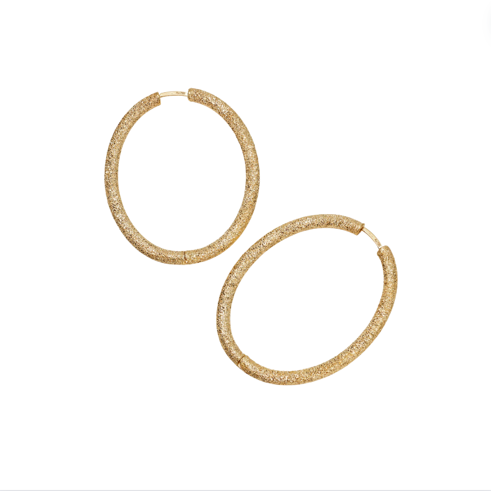 large oval hoop gold earrings