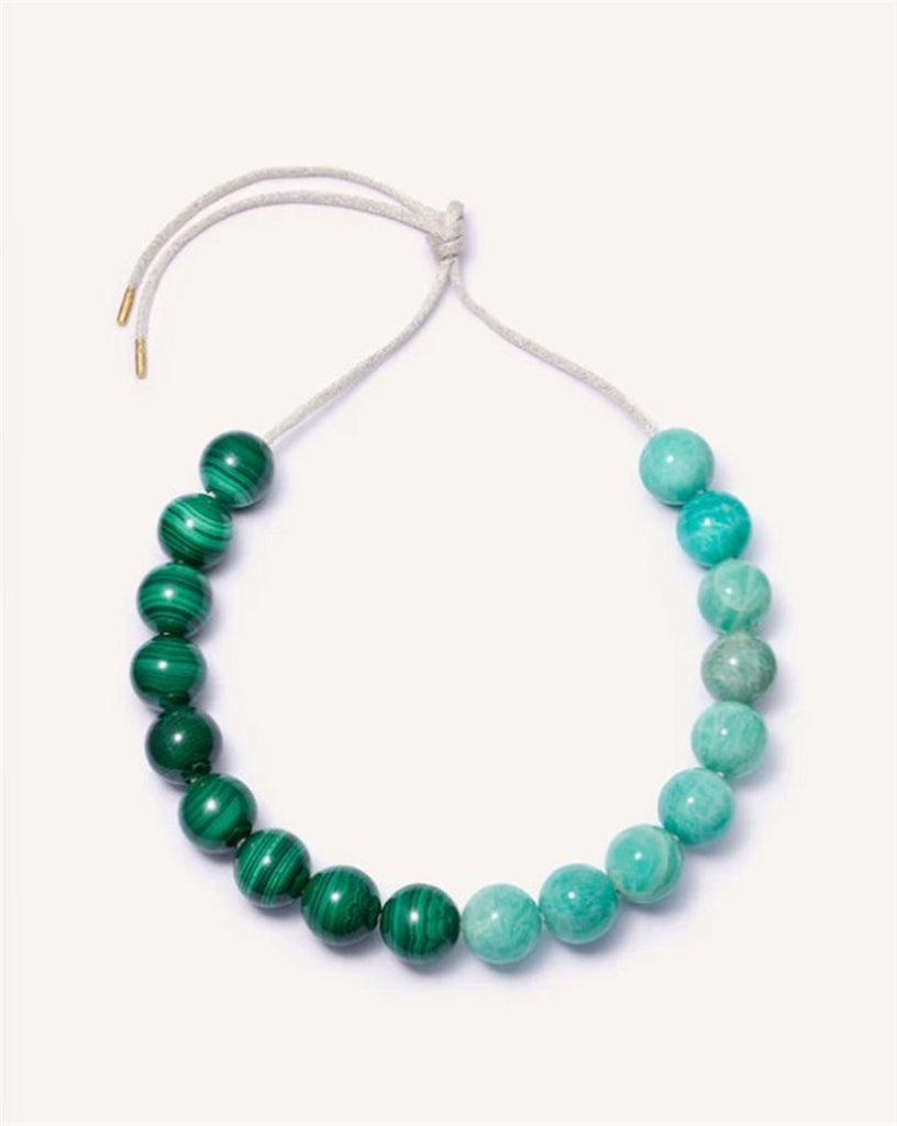 green beaded necklace