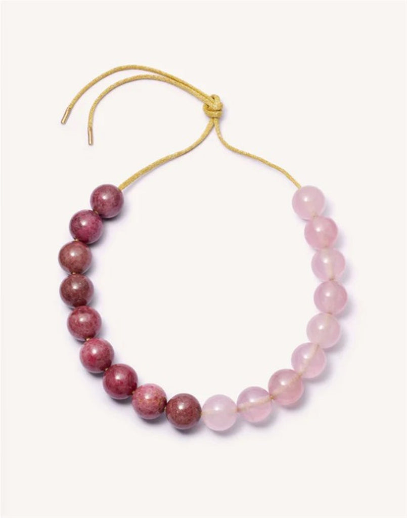 pink beaded necklace