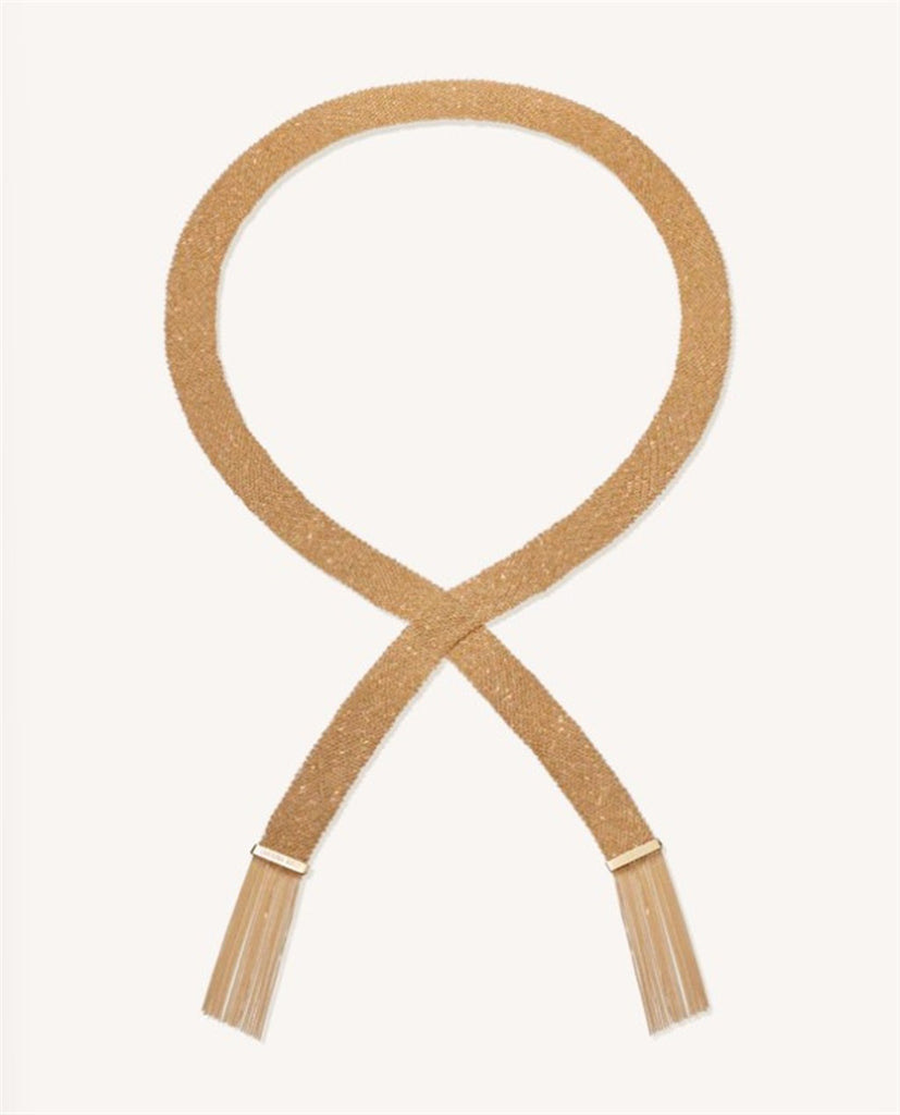 woven gold scarf