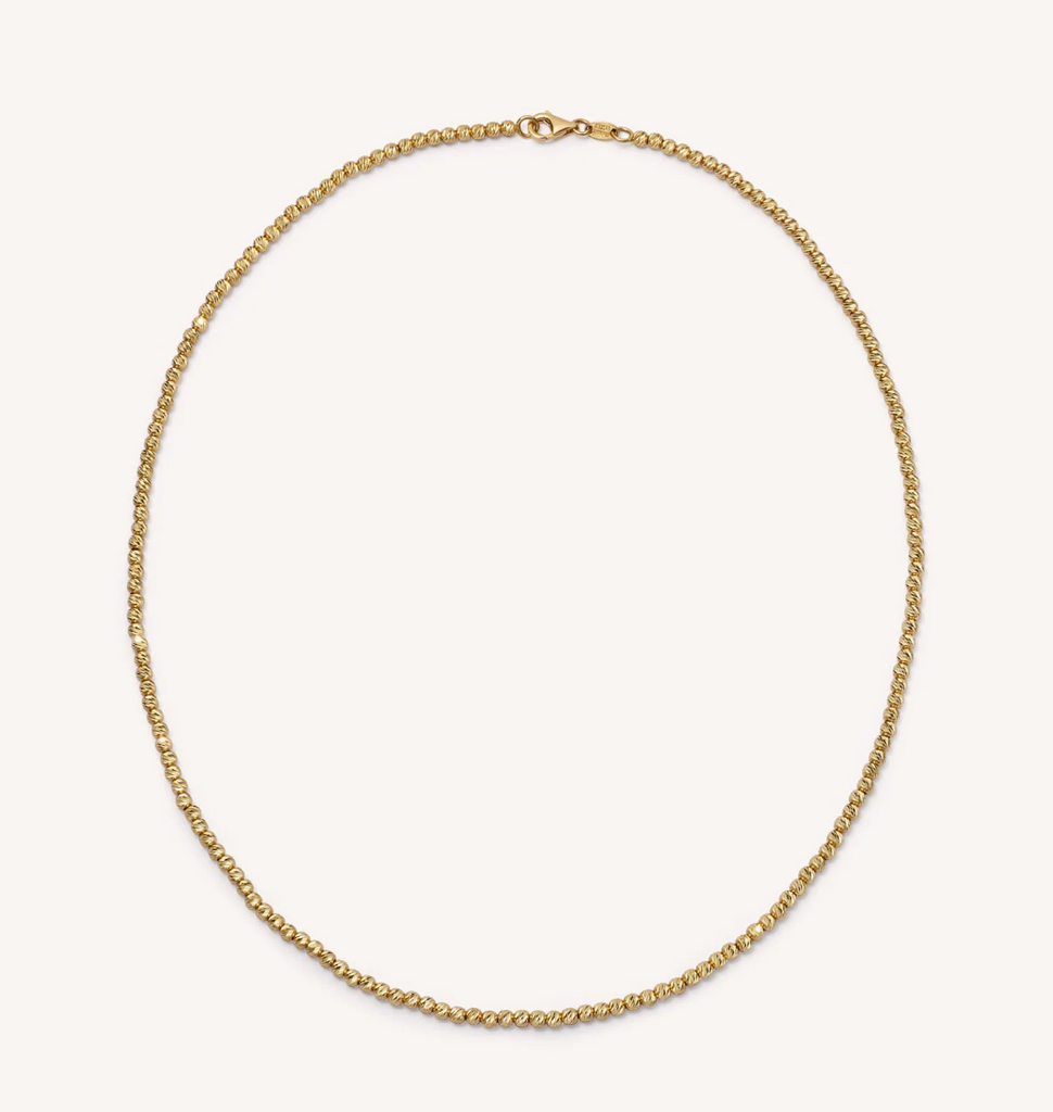 yellow gold beaded necklace