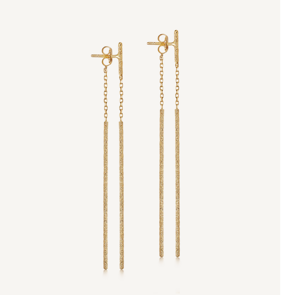 gold long earrings