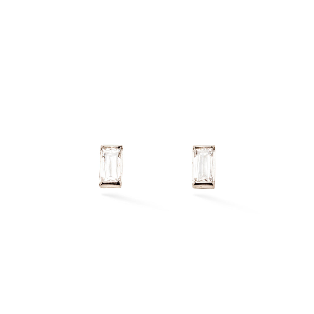 Criss-cut Baguette Studs