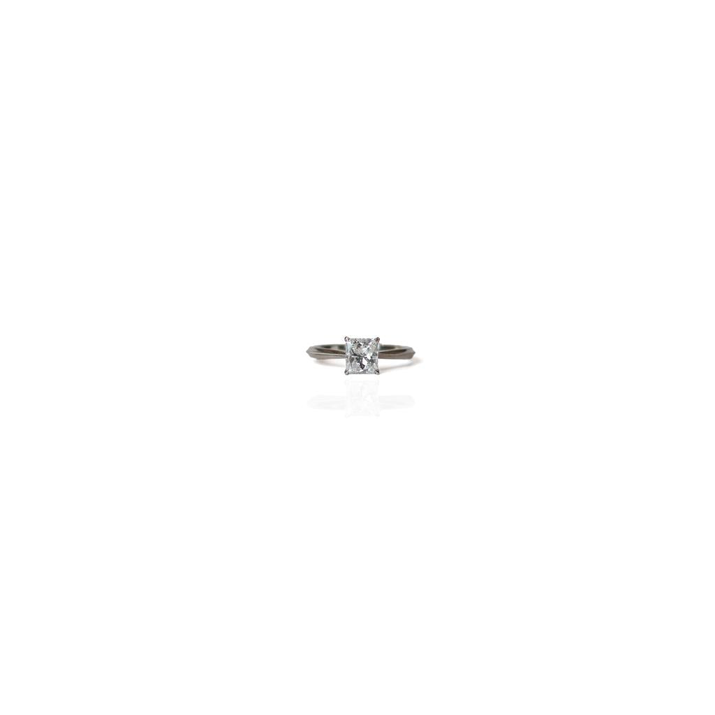 square diamond solitaire ring platinum