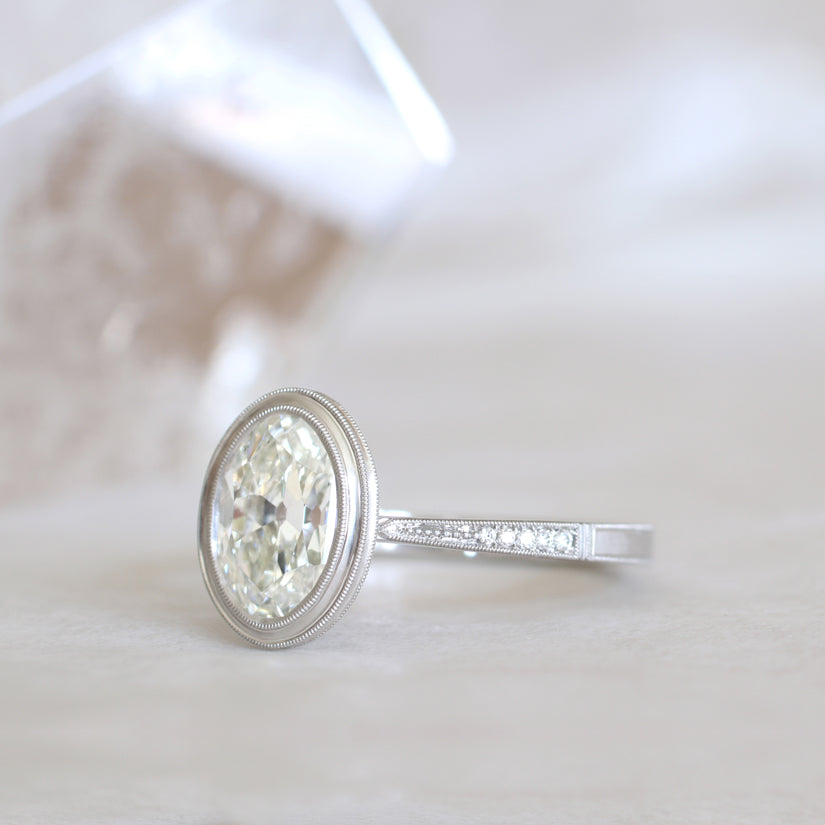 platinum diamond bezel ring