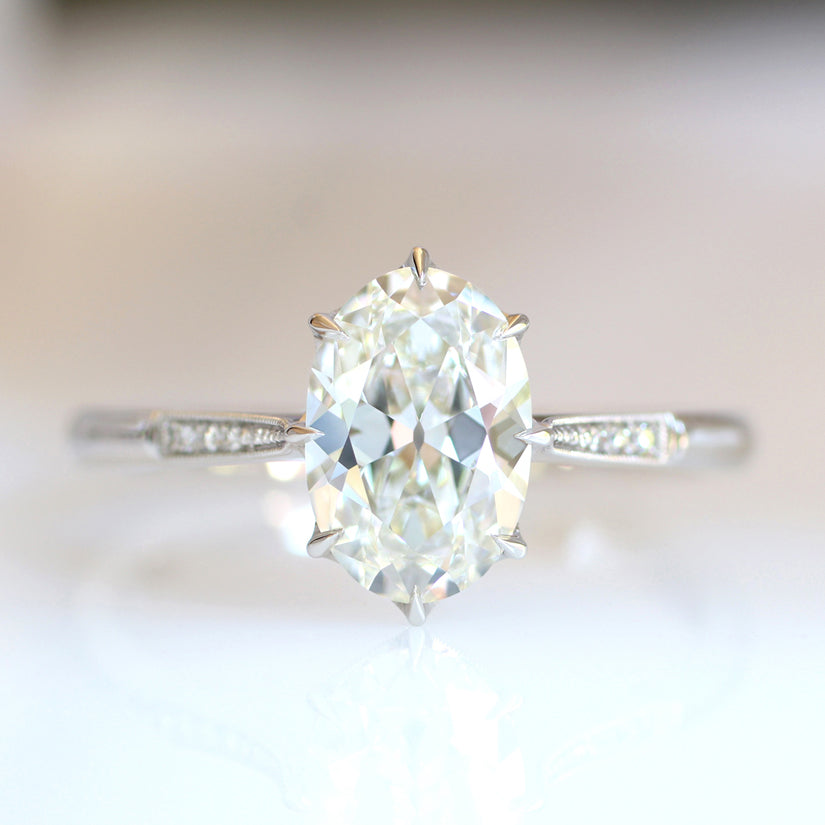 oval solitaire diamond ring
