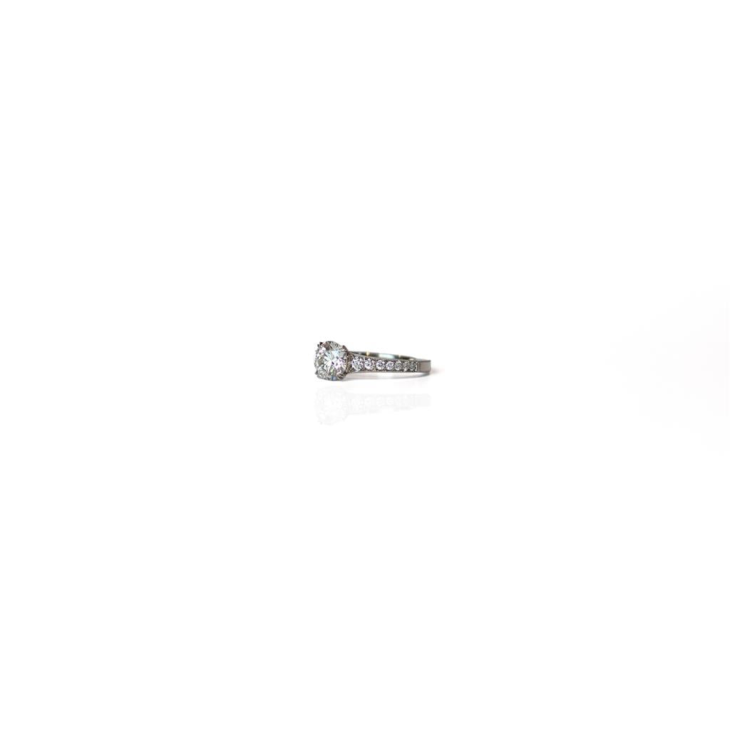side view of diamond solitaire ring