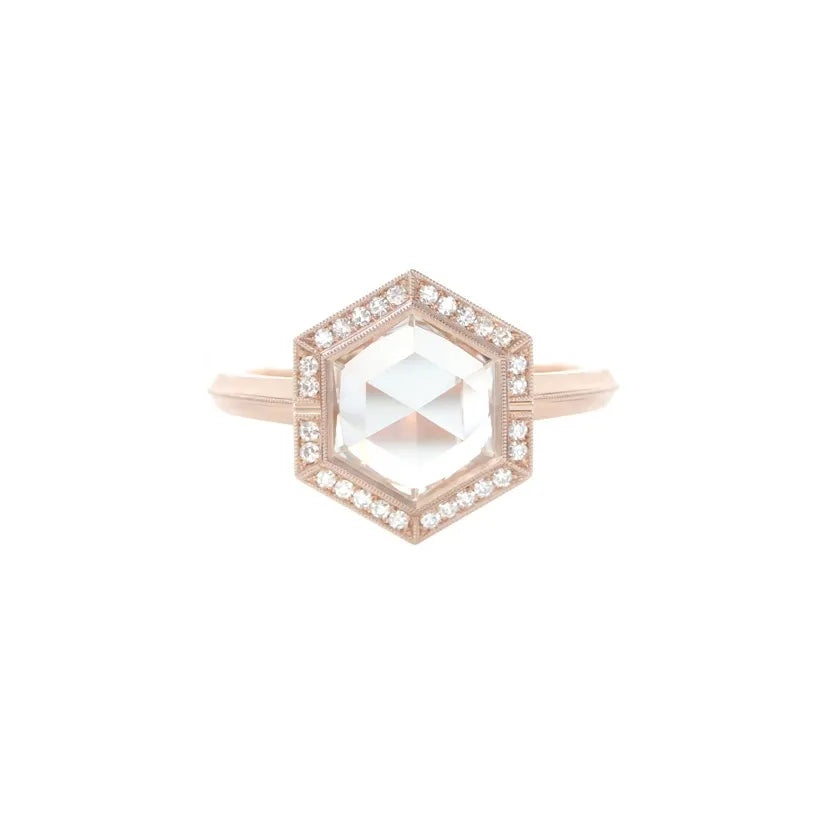 Hexagon diamond ring