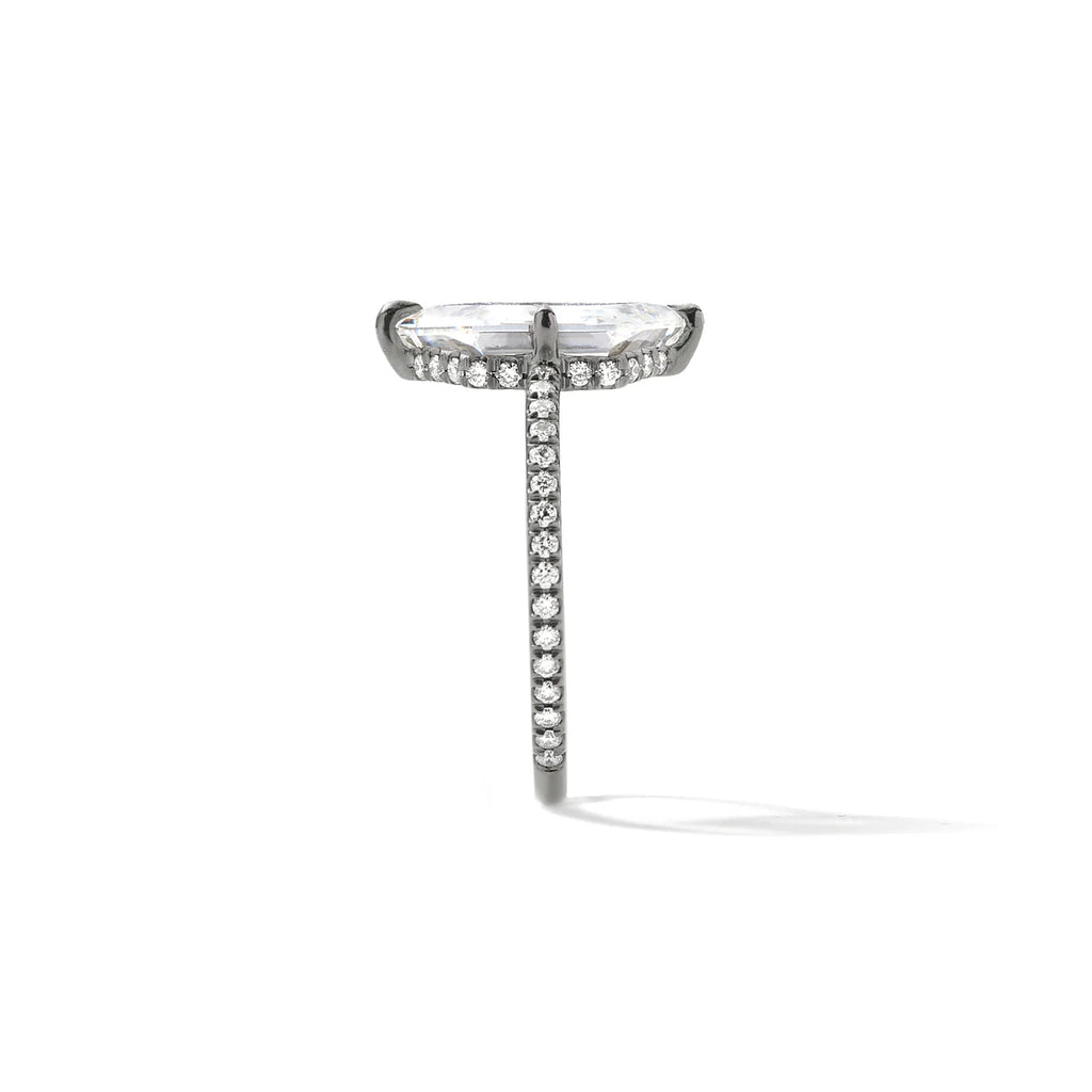 side view of hexagon diamond ring
