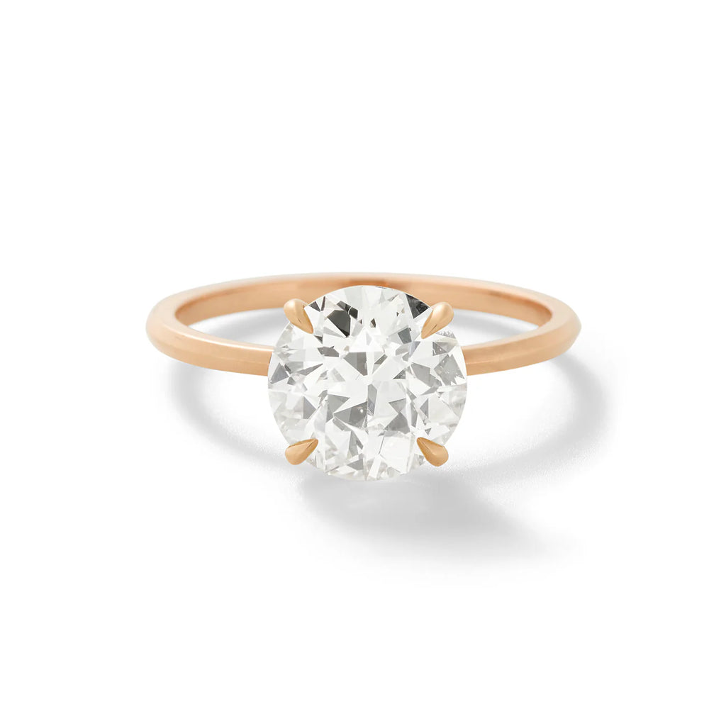 round diamond gold solitaire ring