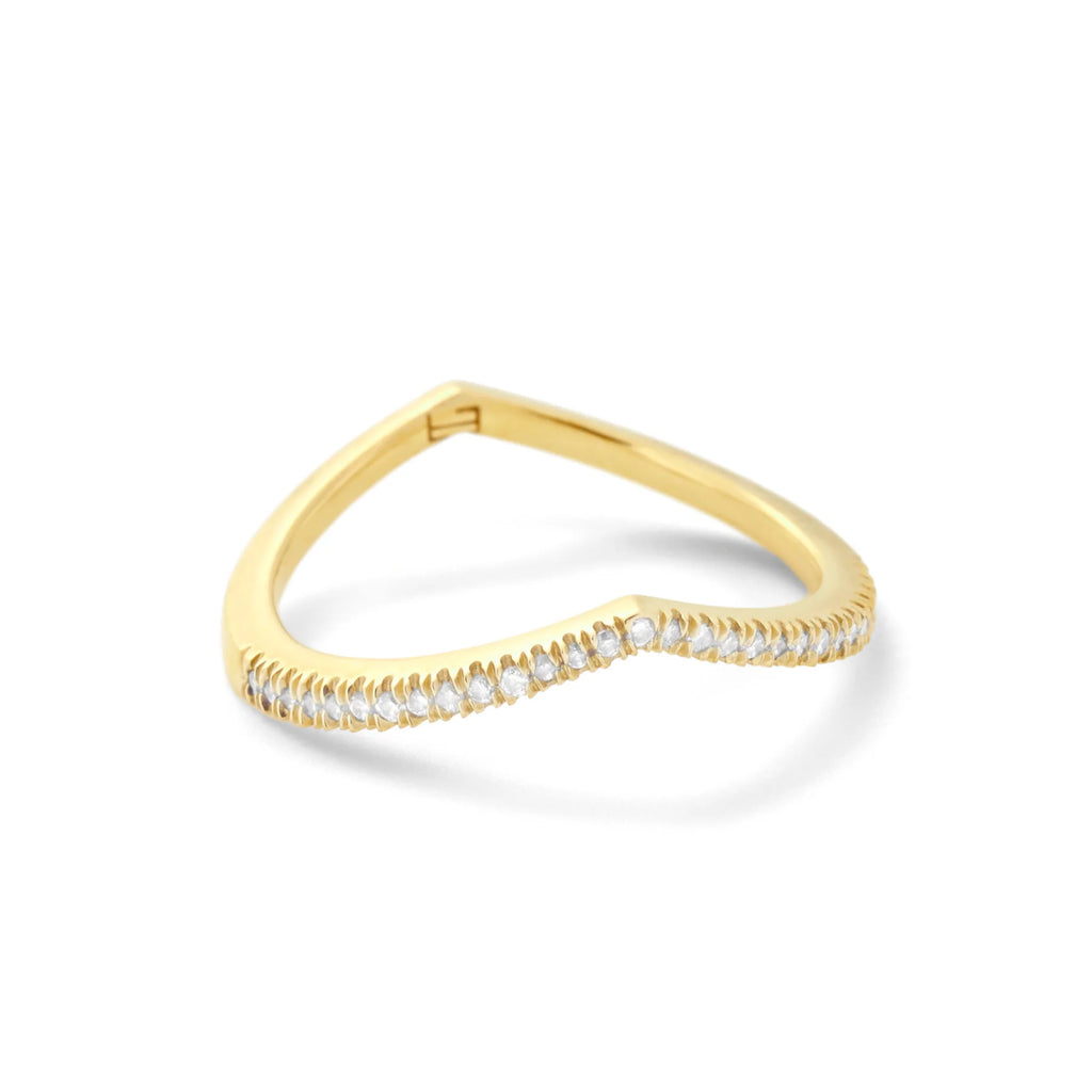 diamond and gold wedding band