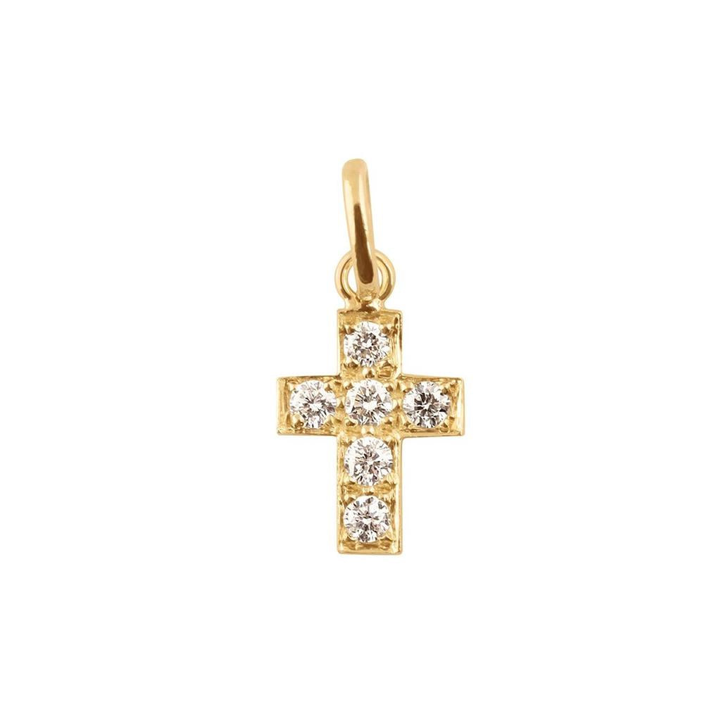 gold and diamond cross pendant