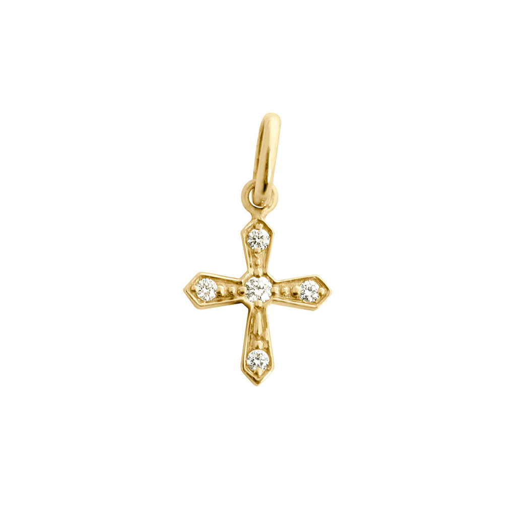 gold and diamond cross pendant
