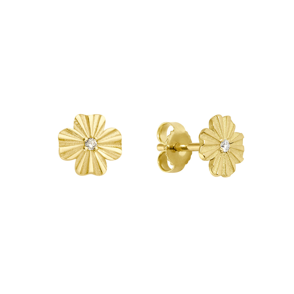 gold flower earrings