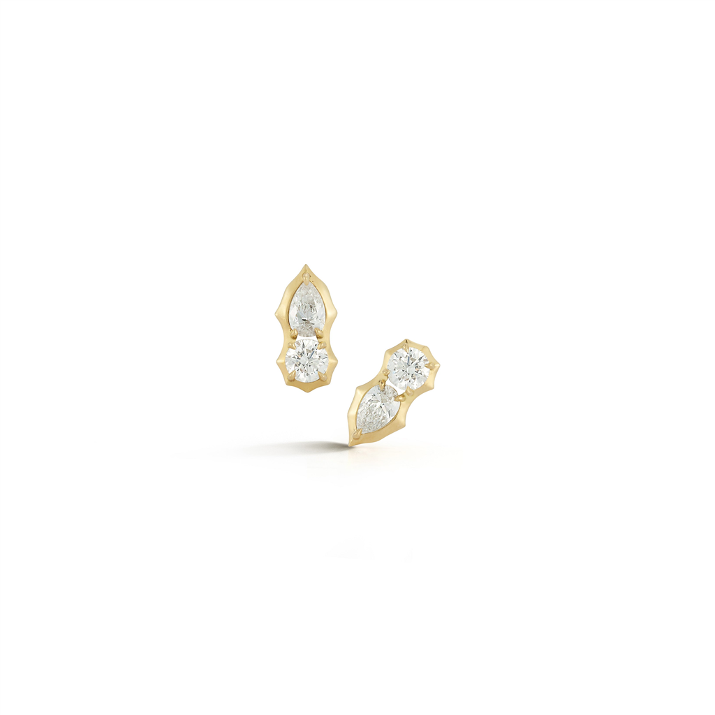 diamond and gold studs