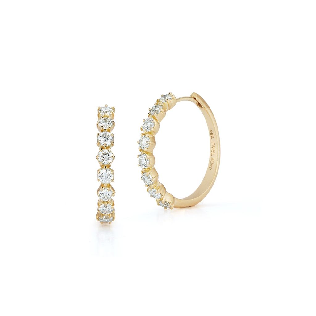eternity diamond and gold hoop earrings