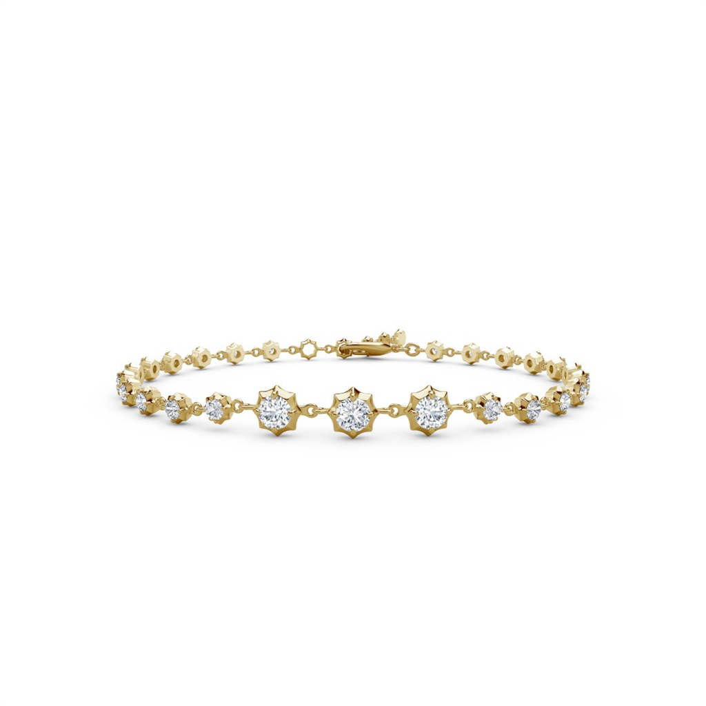 Graduated gold and Diamond Line Bracelet