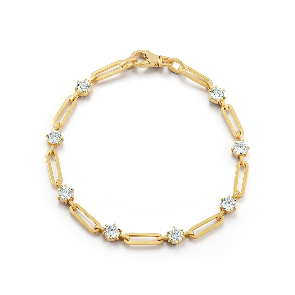 gold and Diamond Chain Bracelet
