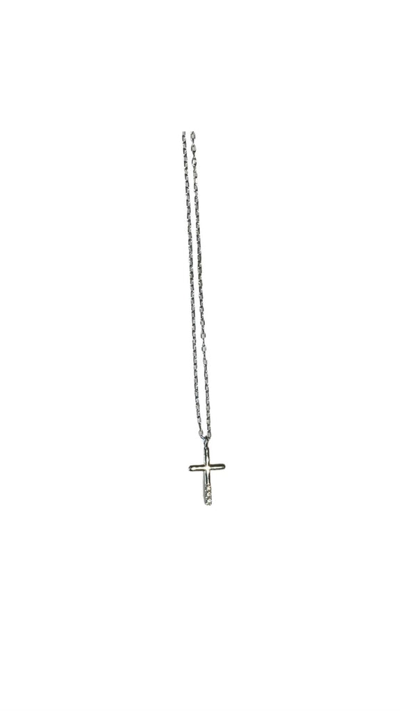 white gold Cross Diamond Charm