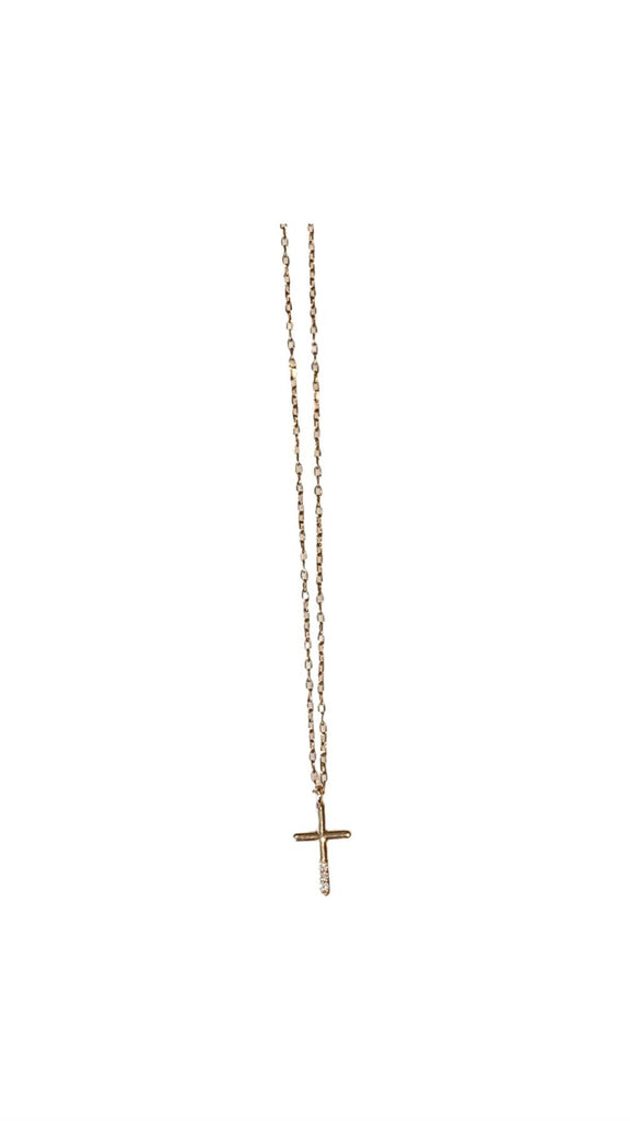 rose gold Cross Diamond Pendant Necklace