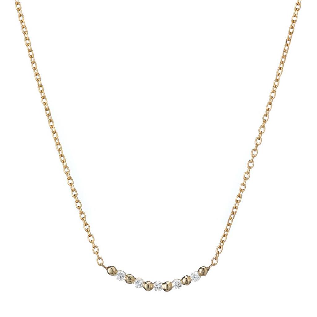 Diamond  and gold ball Necklace