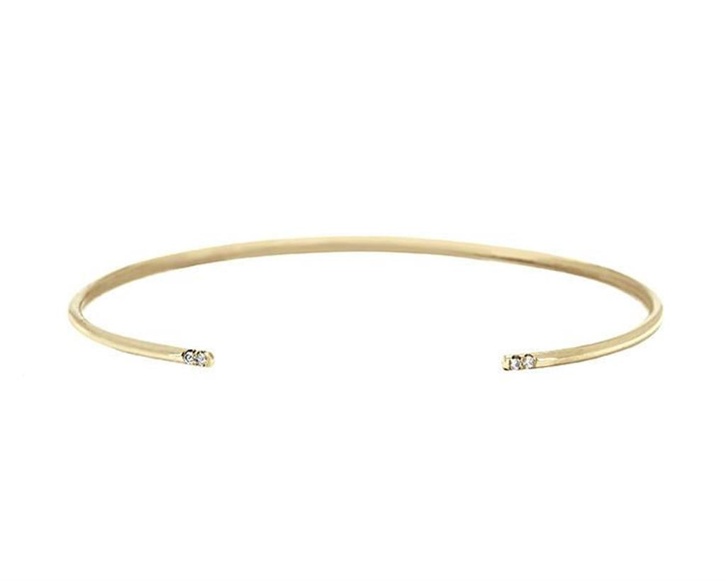 cuff bracelet with 4 round diamonds