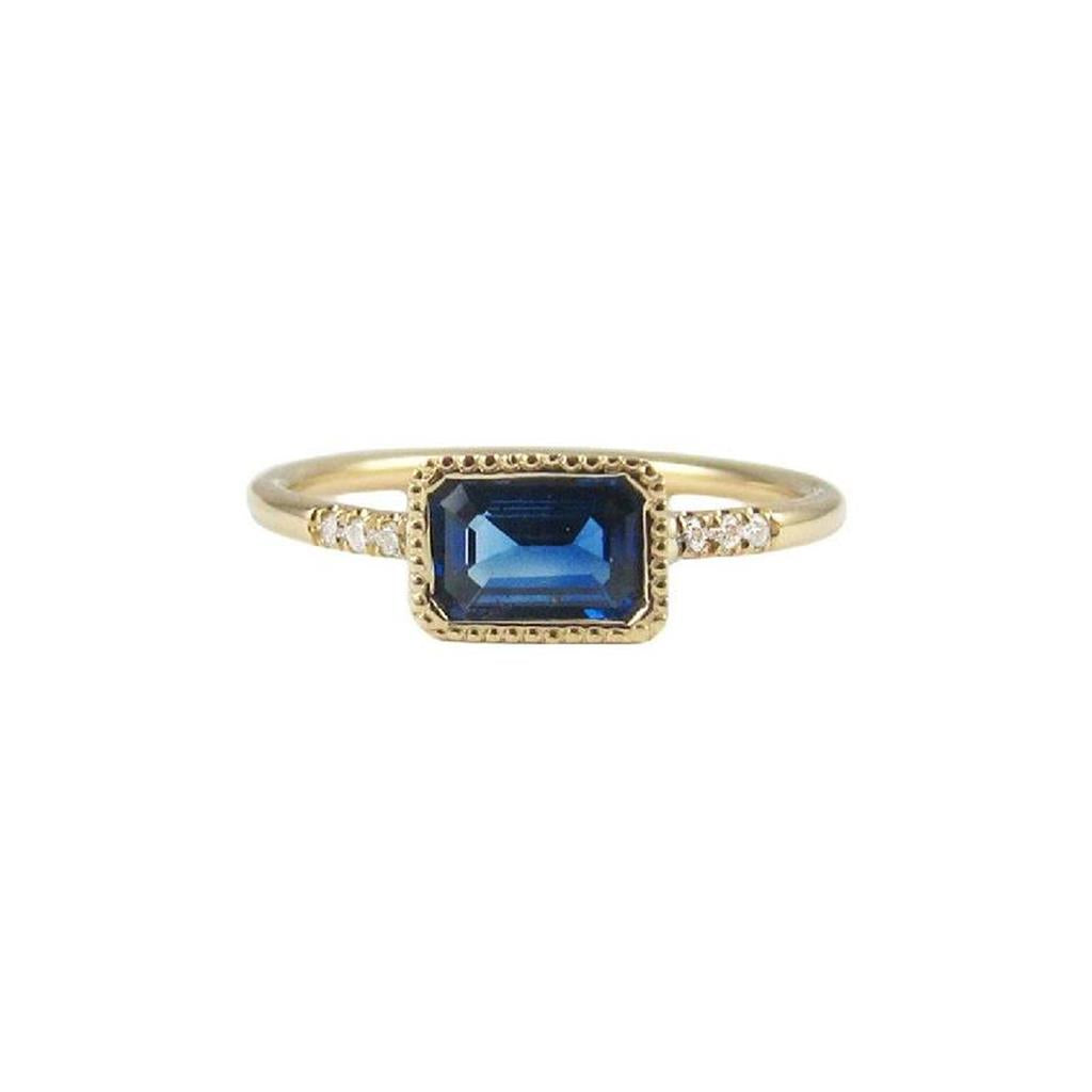 Sapphire emerald cut ring