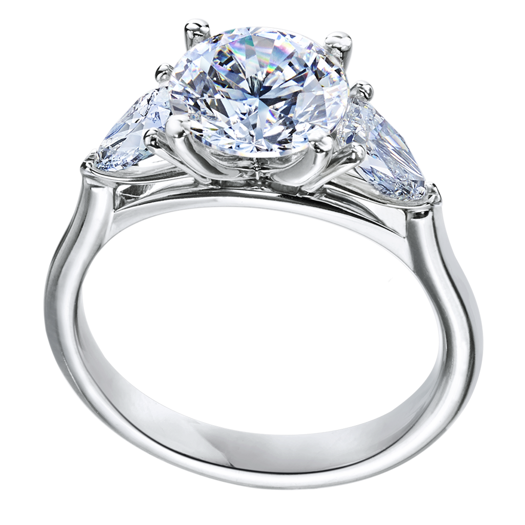 Diamond Semi-Mount Engagement Ring with 2 pear shaped diamonds