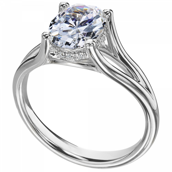 platinum split mount diamond engagement ring