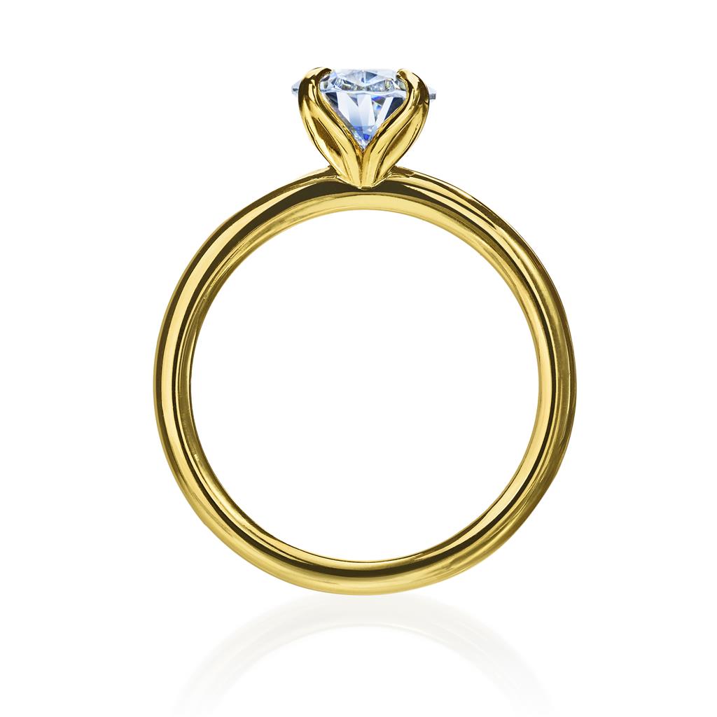 side view of gold semi-mount-engagment ring