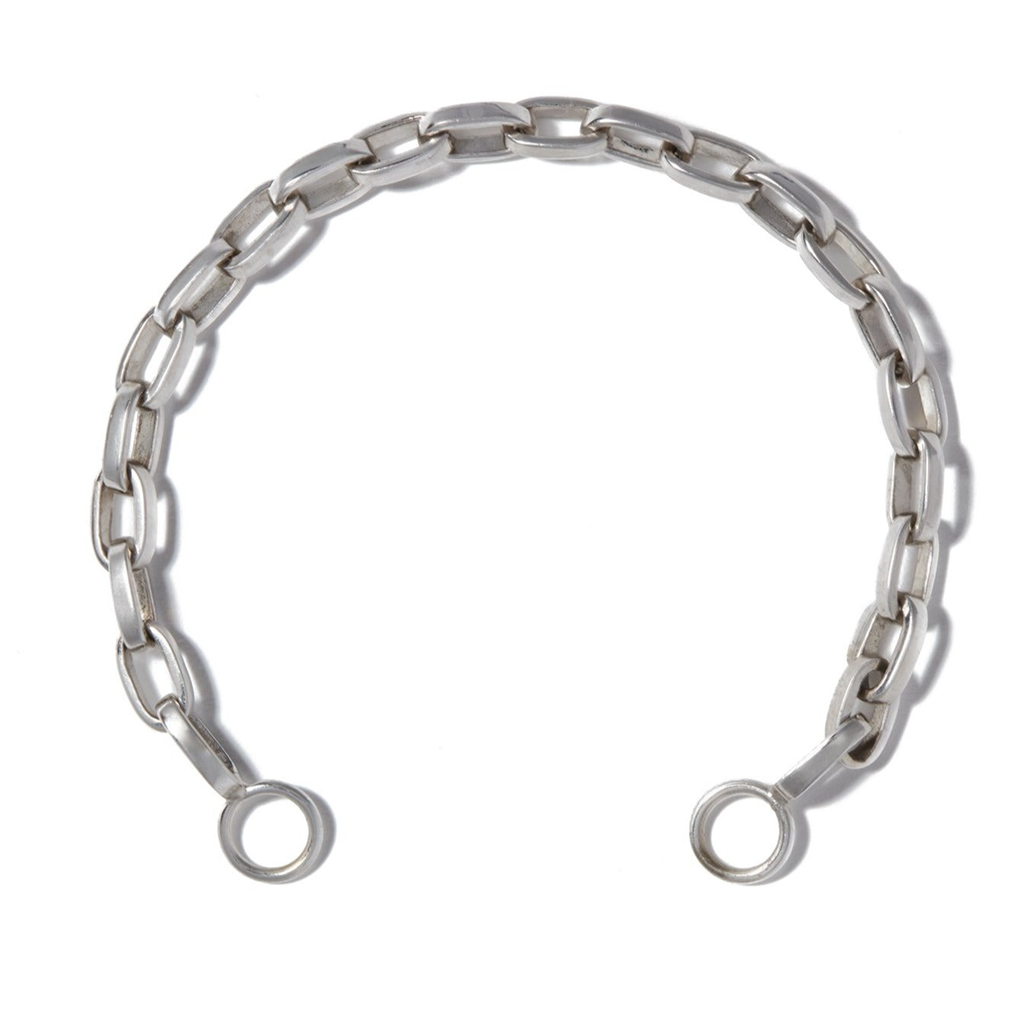 white gold biker chain bracelet