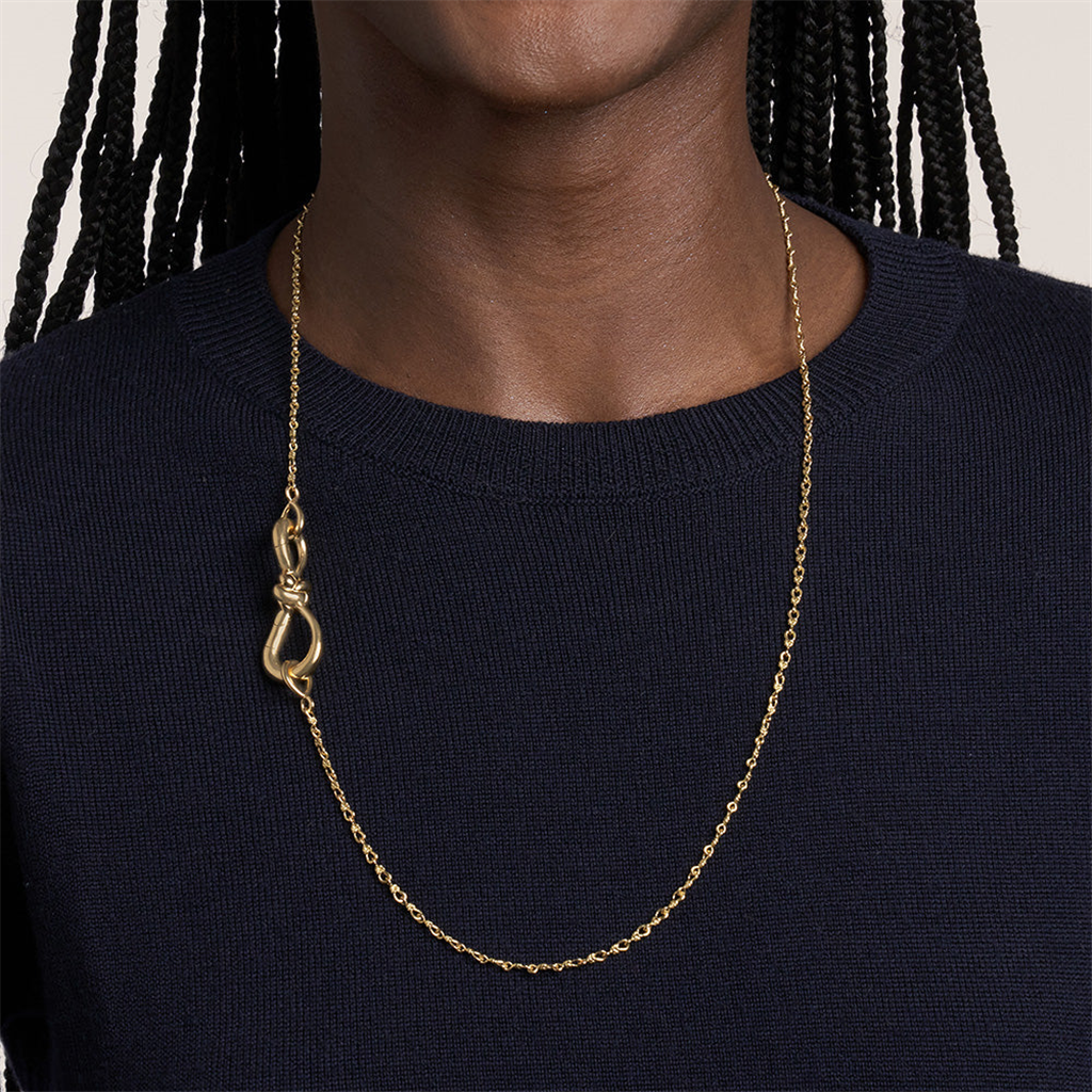 Gold knot chain necklace