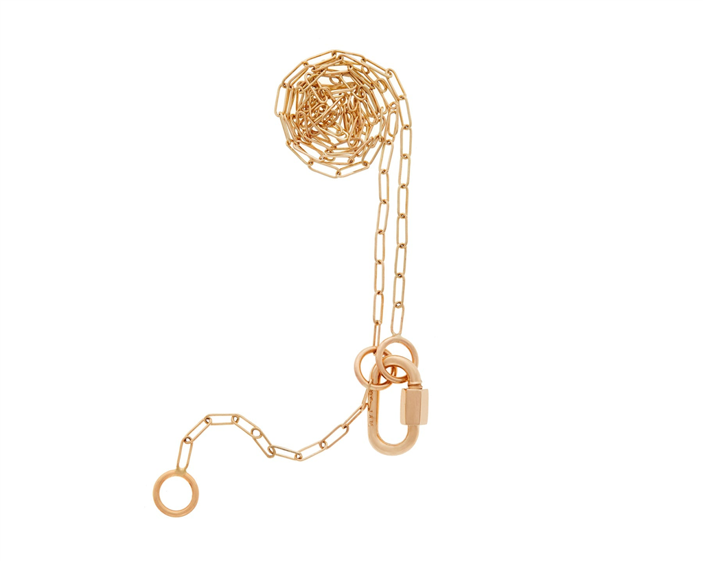 gold square link chain necklace with gold lock