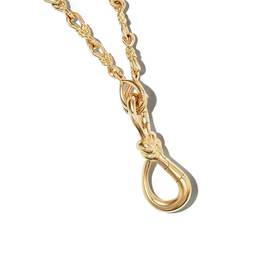 gold knot lock on gold chain