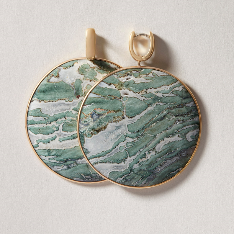 jasper disc earrings