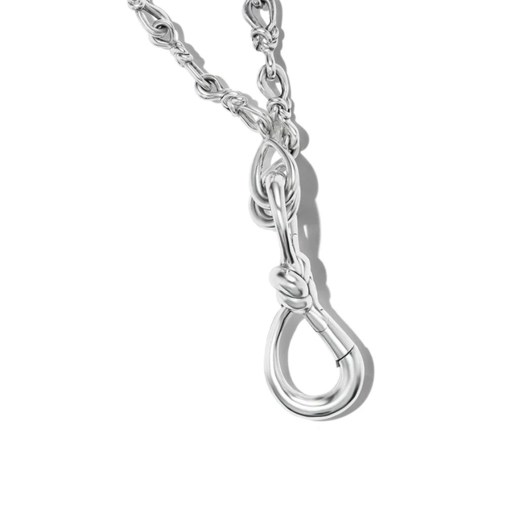 silver knot charm on silver chain