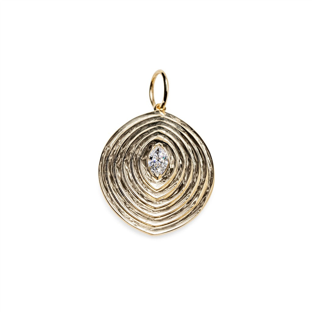 Marquise Shield gold and Diamond Pendant