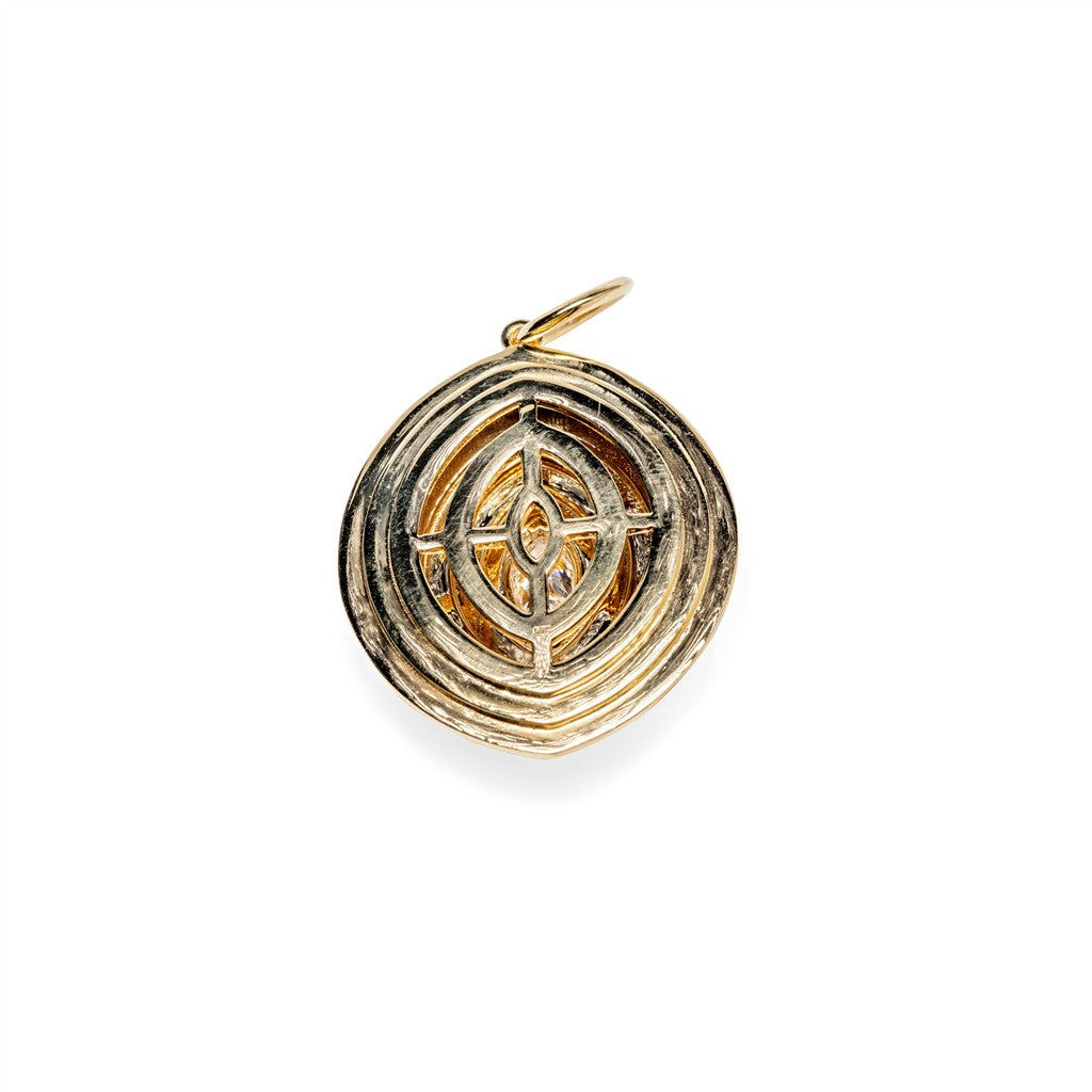 back of Marquise Shield gold and Diamond Pendant