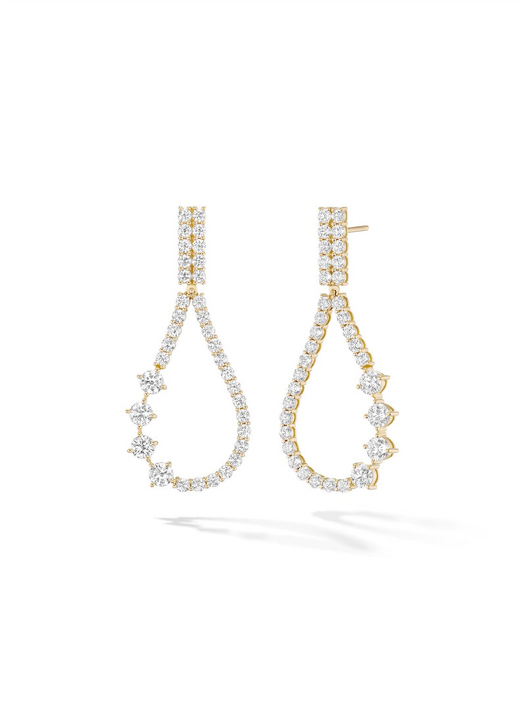 Gold and diamond drop earrings