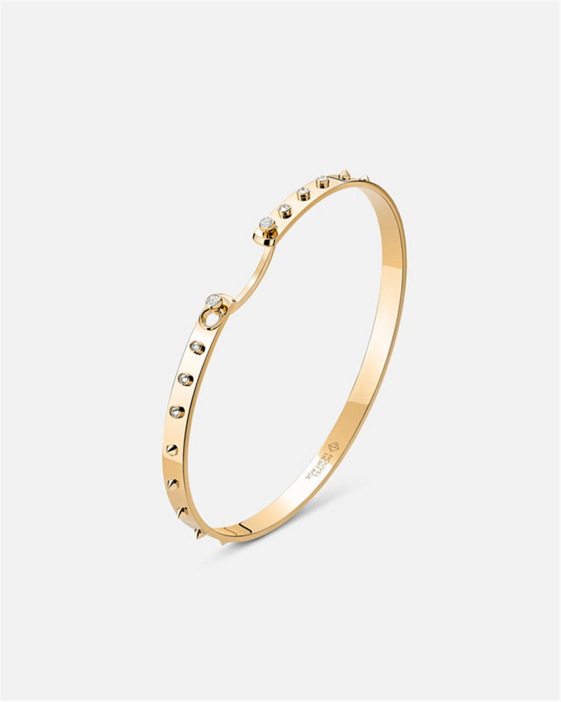 gold bangle bracelet with diamonds