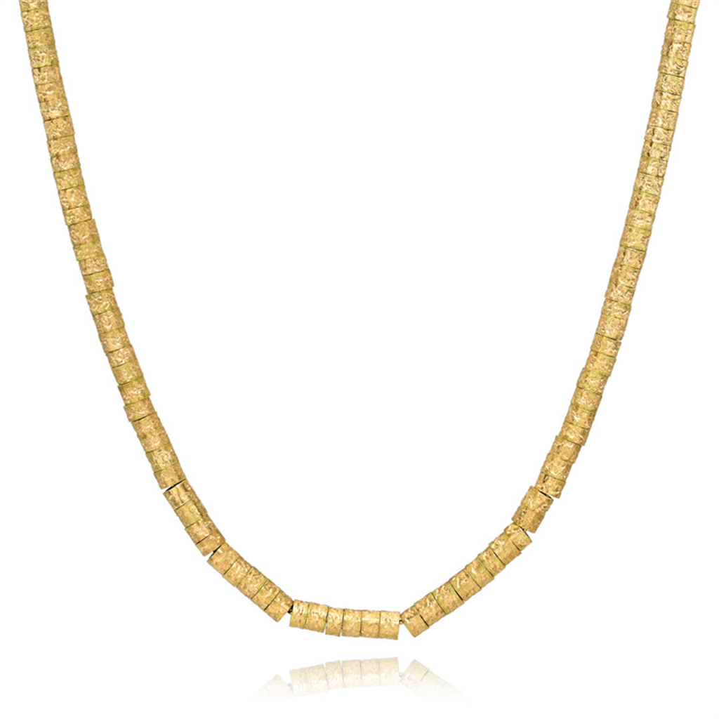 hammered gold 17 inch necklace