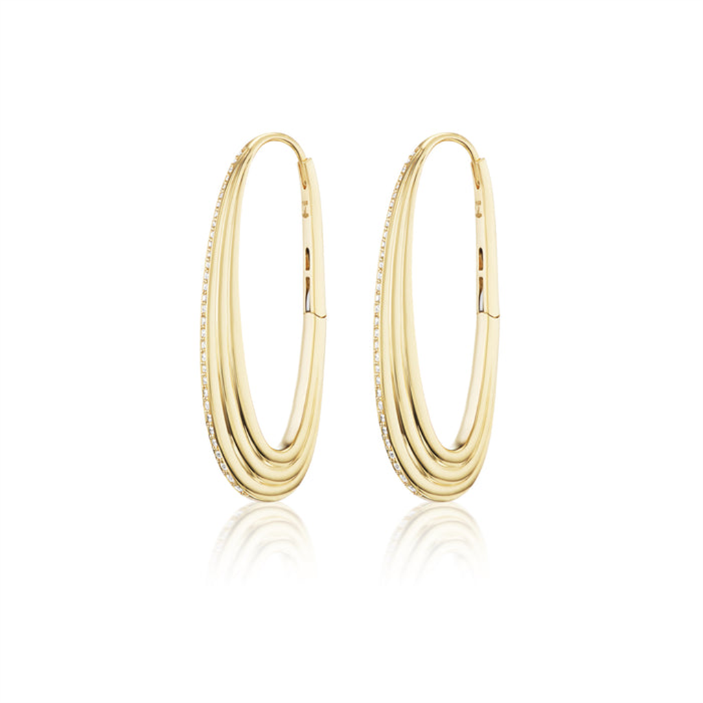 gold large hoop earrings with diamonds on edges