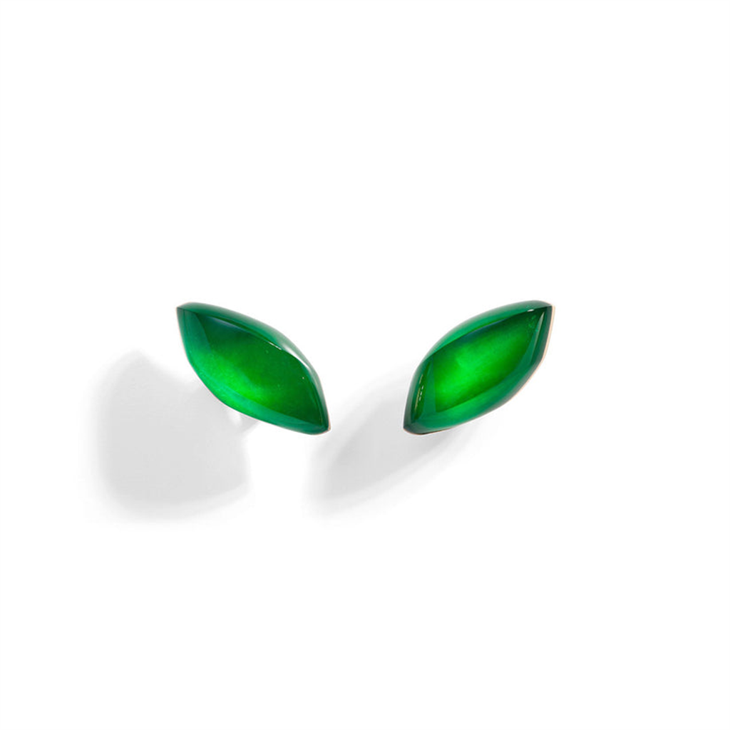 jade rock crystal  earclips 